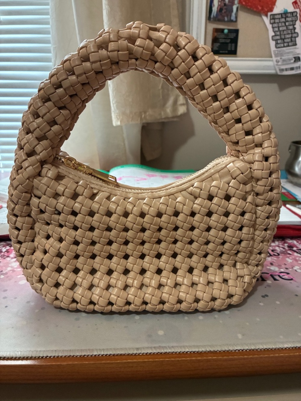 Leather Antik Kraft Woven Nude Mini Bag